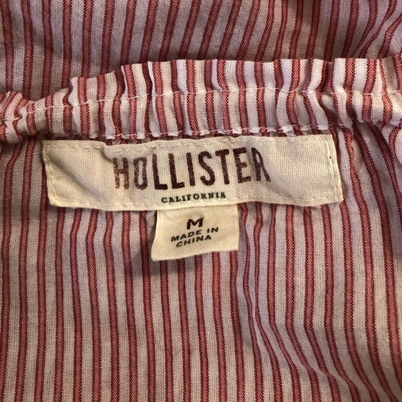 HOLLISTER CALIFORNIA Tank Top Blouse Women's Size Medium Pink Cotton Ruffled - Picture 6 of 10